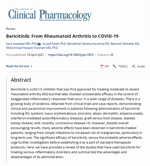 باریسیتینیب: از آرتریت روماتوئید تا کووید-۱۹